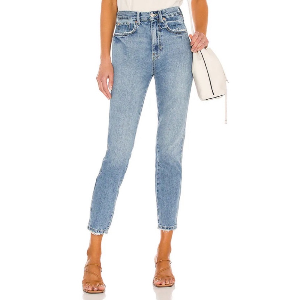 Free People We The Free Stove Pipe Out West High Waisted Distressed Jeans 27